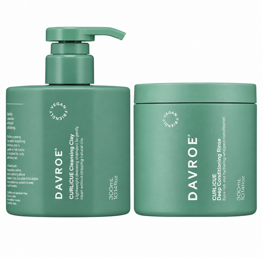 Davroe Curlicue Cleansing Clay and Deep Conditioning Rinse Duo