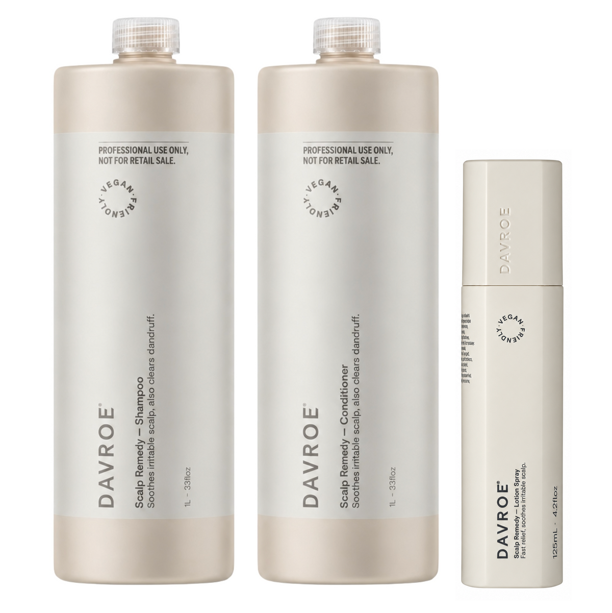 Davroe Scalp Remedy Shampoo and Conditioner 1000ml + Scalp Lotion Spray (3pc)