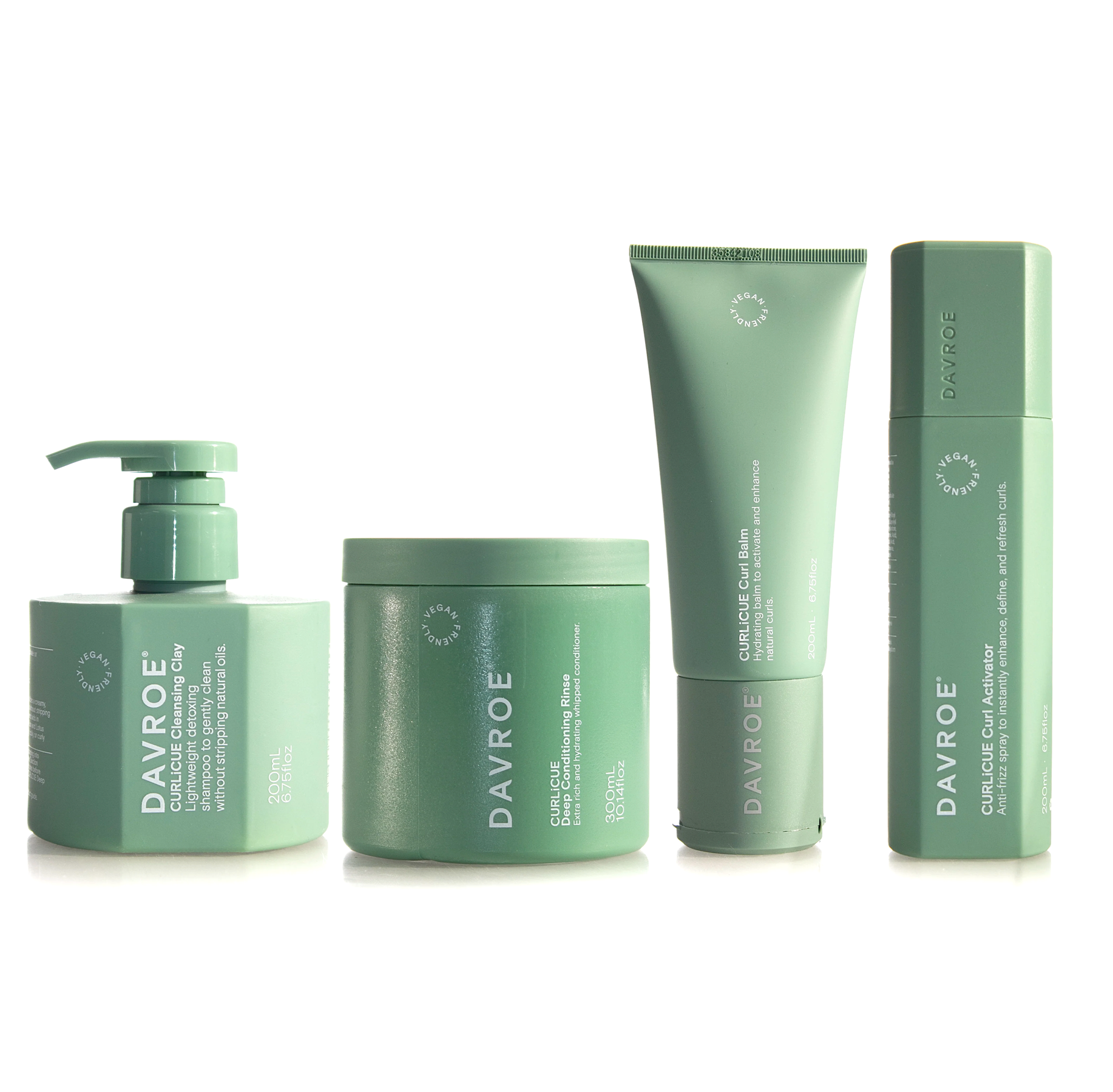 Davroe Curlicue Cleansing Clay and Rinse 300ml + Activator & Curl Balm (4pc)
