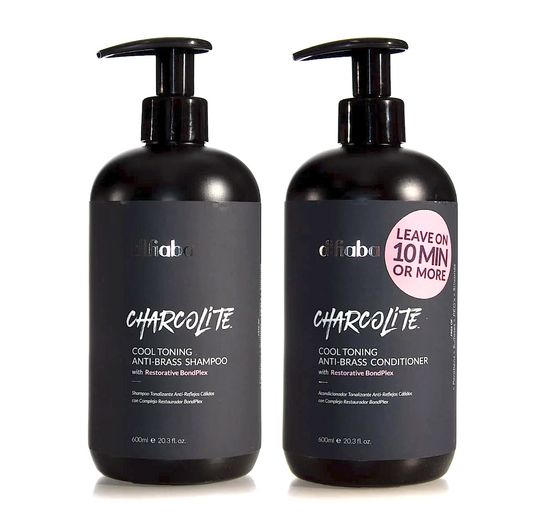 Difiaba Charcolite Cool Toning Anti Brass BondPlex Shampoo and Conditioner 600ml