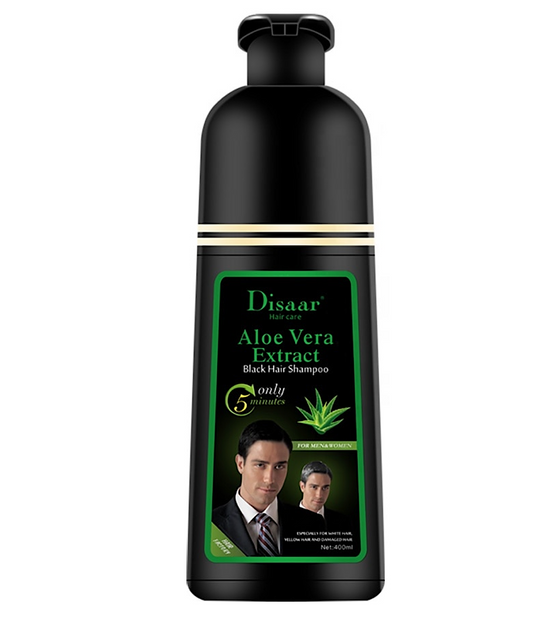Disaar Aloe Vera Reverse Gray Hair Black Dye Shampoo 400ml