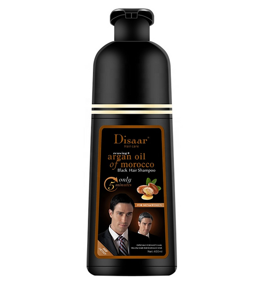 Disaar Argan Oil Reverse Gray Hair Black Dye Shampoo 400ml