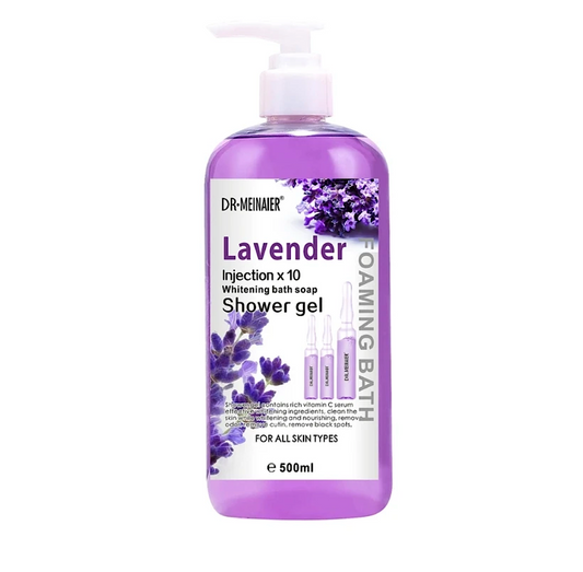 Dr Meinaier Lavender  Injection x 10 Whitening Bath Soap Shower Gel 500ml