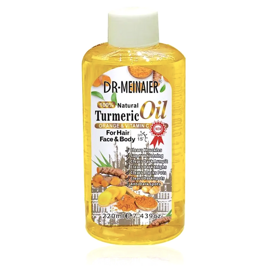 Dr Meinaier Turmeric Oil 100% Natural Orange & Vitamin C Hair Face & Body 220ml