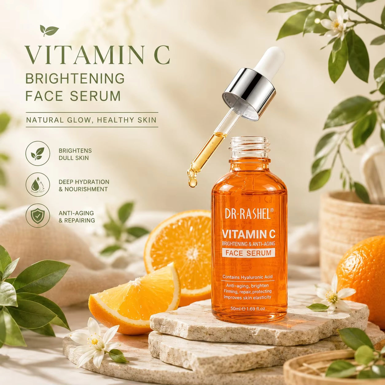 Dr Rashel Vitamin C Brightening Face Serum With Hyaluronic Acid 50ml