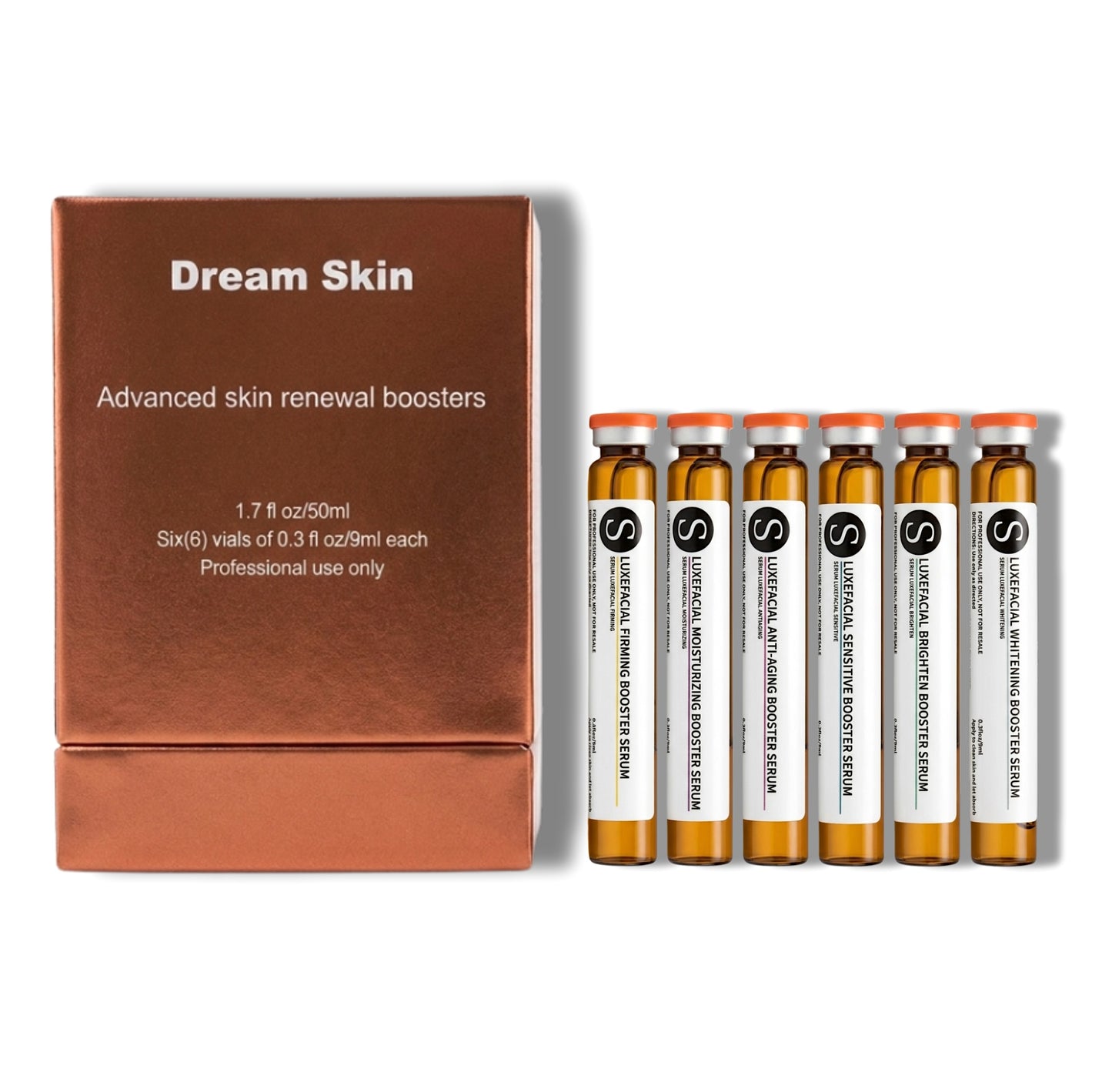 Dream Skin Oxygen Hydra Peel Skin Renewal Luxefacial Booster Serums (6pc)