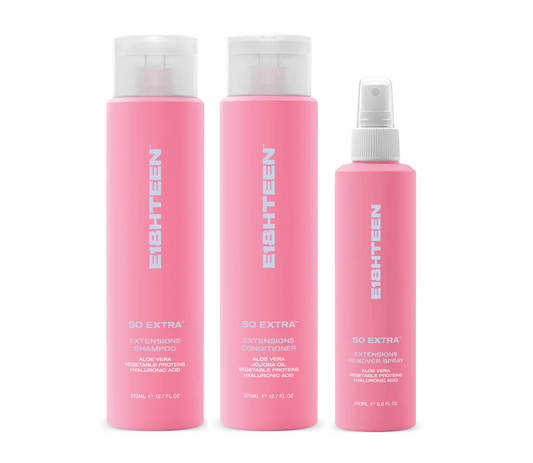 E18HTEEN So Extra Extensions Shampoo and Conditioner 375ml + Remover Spray (3pc)