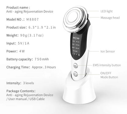 EMS Microcurrent LED Tightening Face and Neck Lifting Handset