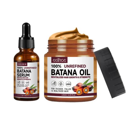 Eelhoe 100% Unrefined Batana Oil Regrowth Hair Mask and Serum Duo