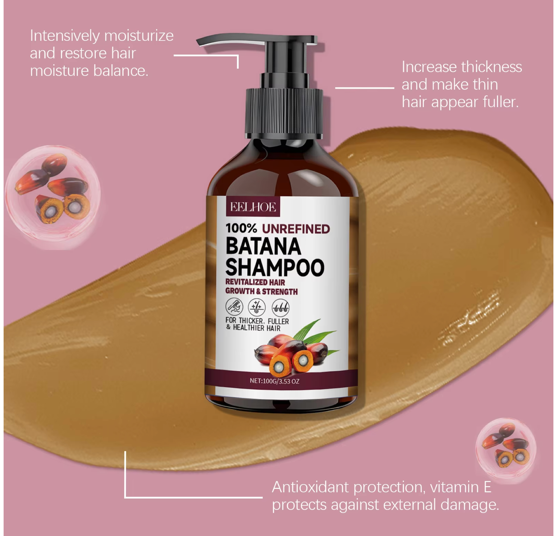 Eelhoe 100% Unrefined Batana Shampoo 100g 