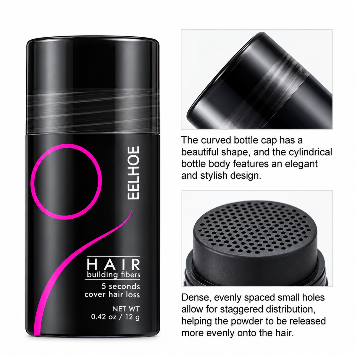 Eelhoe Hair Building Fibers 12g Dark Brown