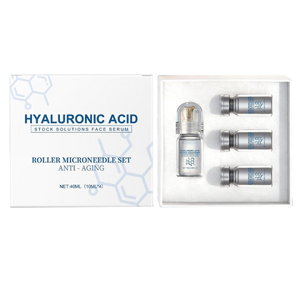 Eelhoe Titanium Hydra Roller Microneedling and Hyaluronic Acid Stock Solution Set