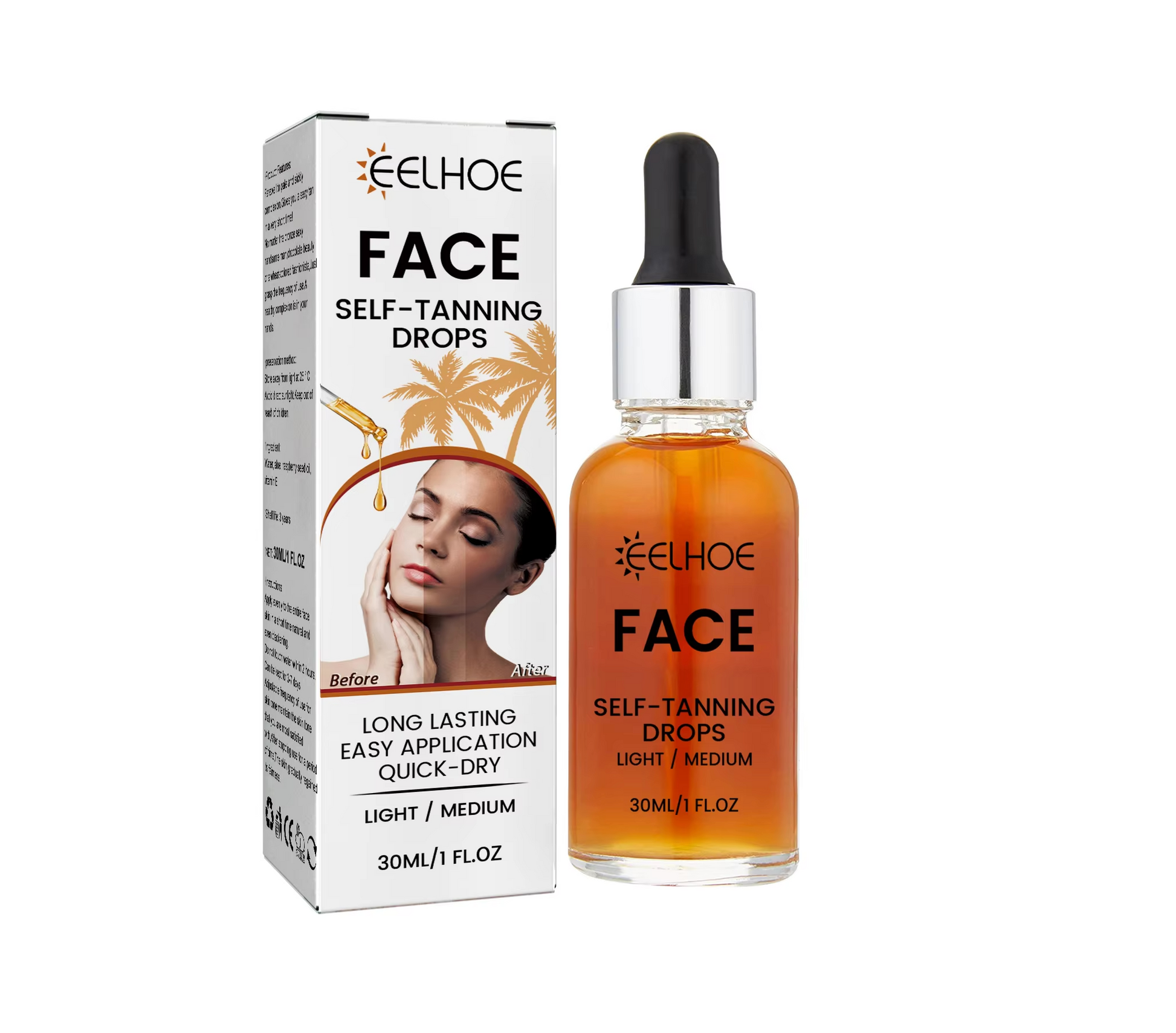 Eelhoe Face Self Tanning Drops Light Medium 30ml