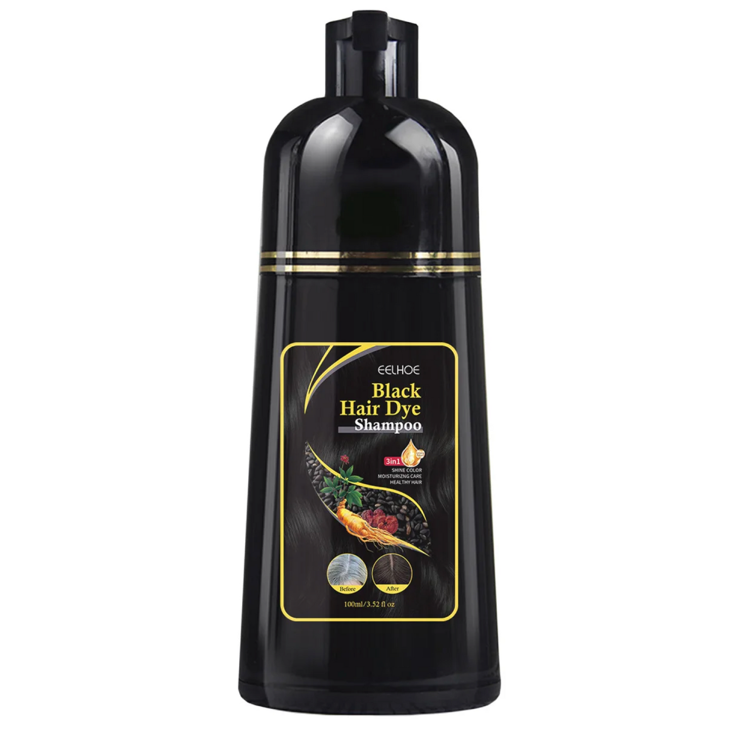 Eelhoe Full Coverage Black Hair Dye Shampoo 100ml