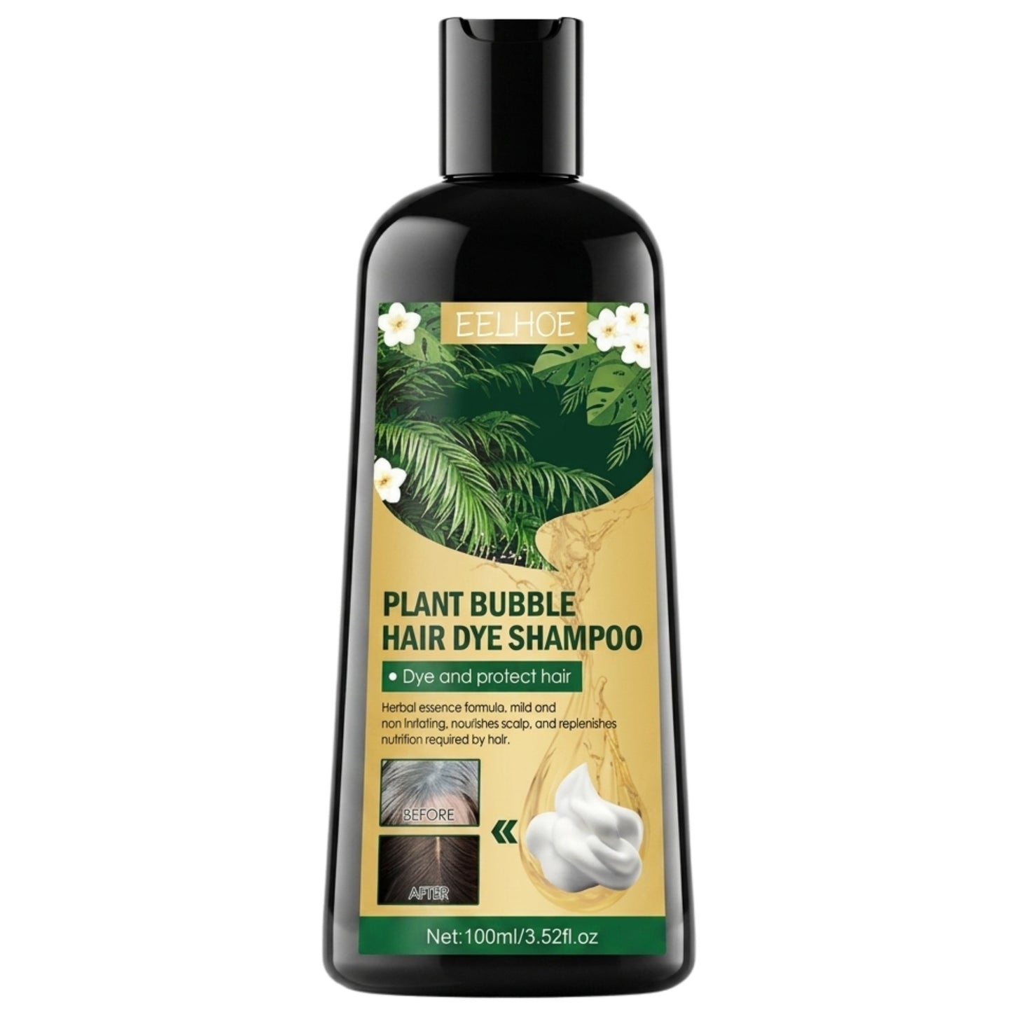 Eelhoe Natural Plant Instant Black Hair Dye Shampoo 100ml