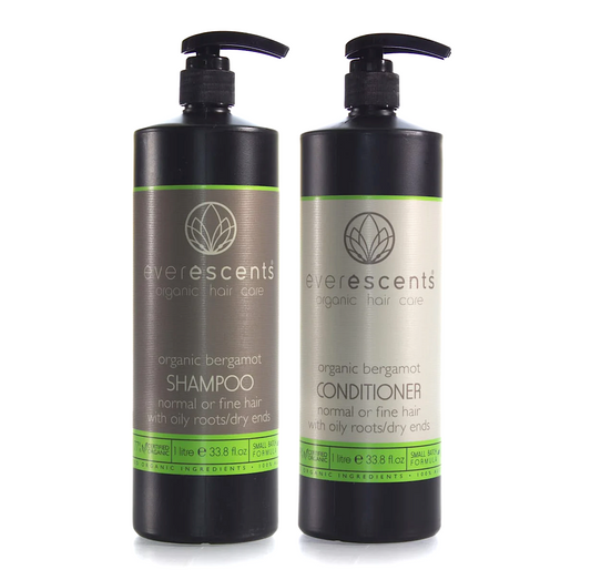 Everescents Organic Bergamot Shampoo and Conditioner 1000ml