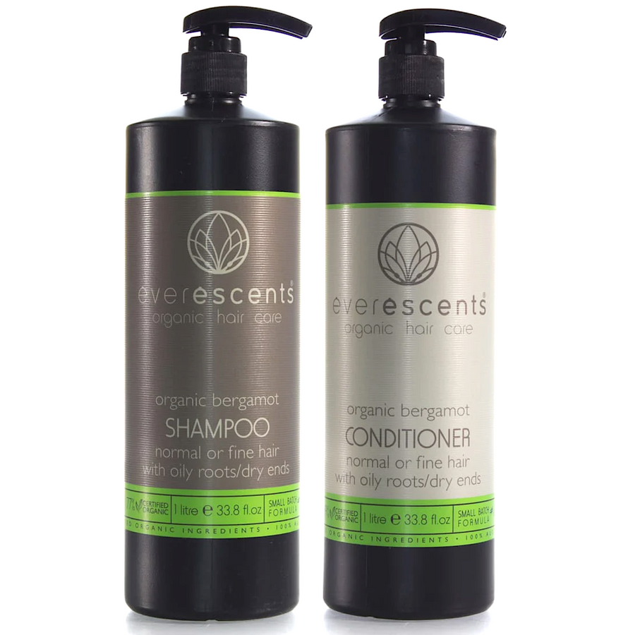 Everescents Organic Bergamot Shampoo and Conditioner 1000ml