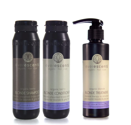 Everescents Organic Blonde Shampoo and Conditioner 250ml + Treatment (3pc)