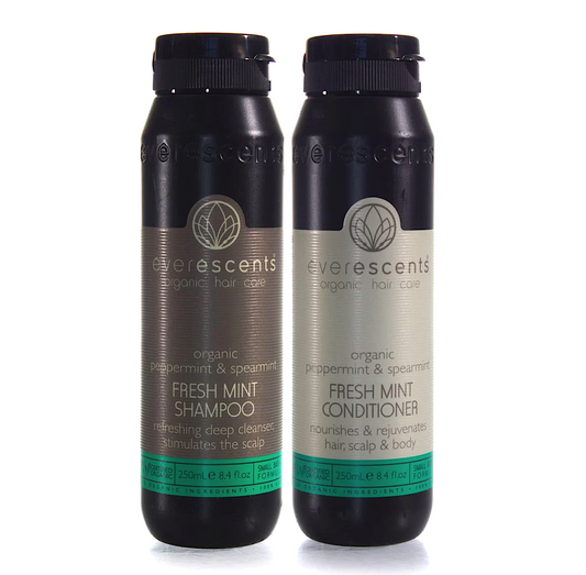 Everescents Organic Fresh Mint Hair Regrowth Shampoo and Conditioner 250ml