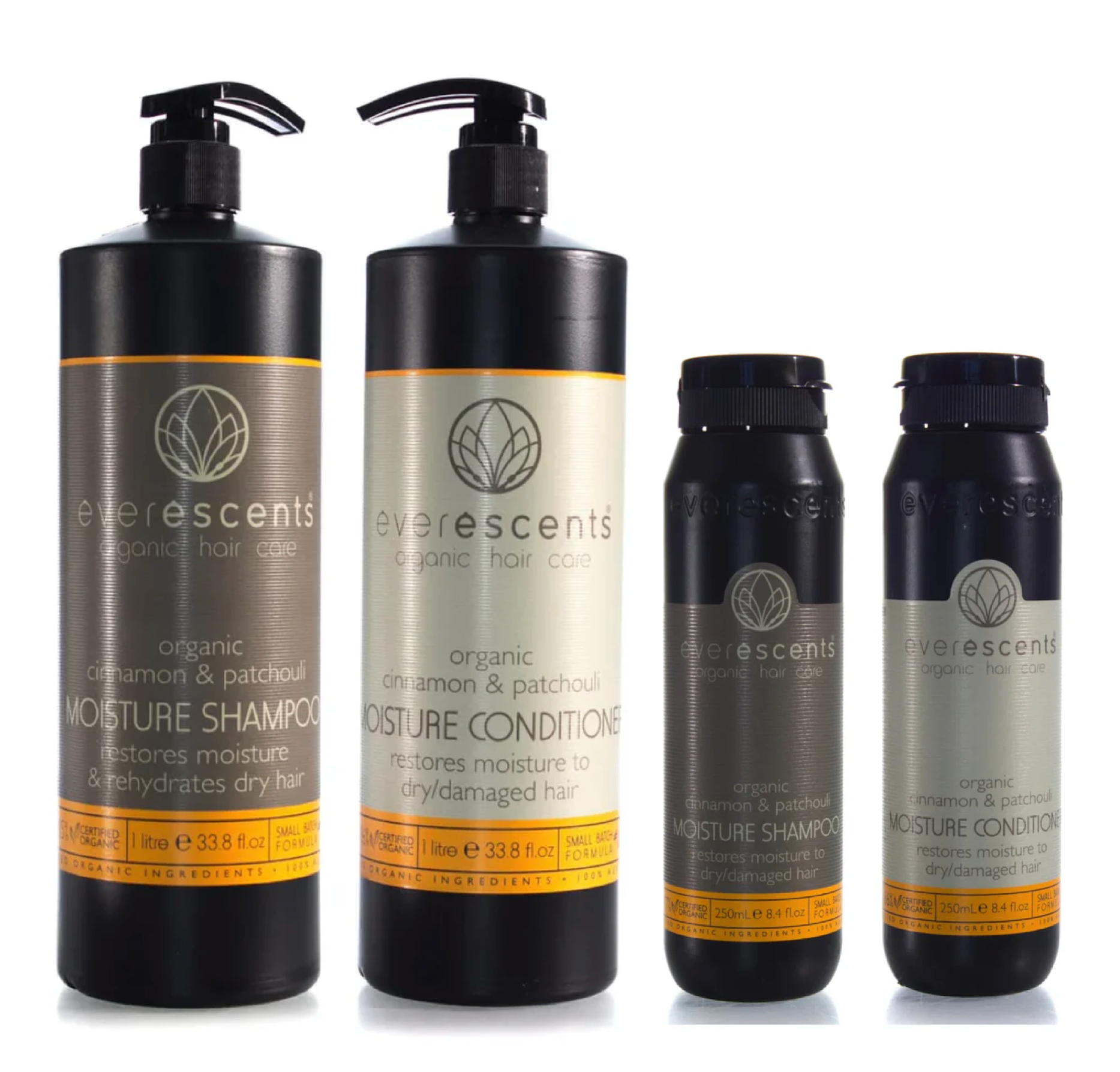 Everescents Organic Moisture Shampoo and Conditioner 1000ml + Duo (4pc)