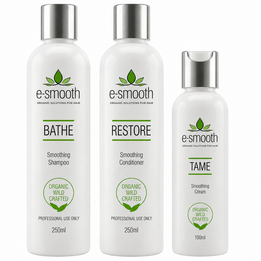 Evy E Smooth Bathe Smoothing Shampoo & Restore Conditioner + Tame Cream (3pc)