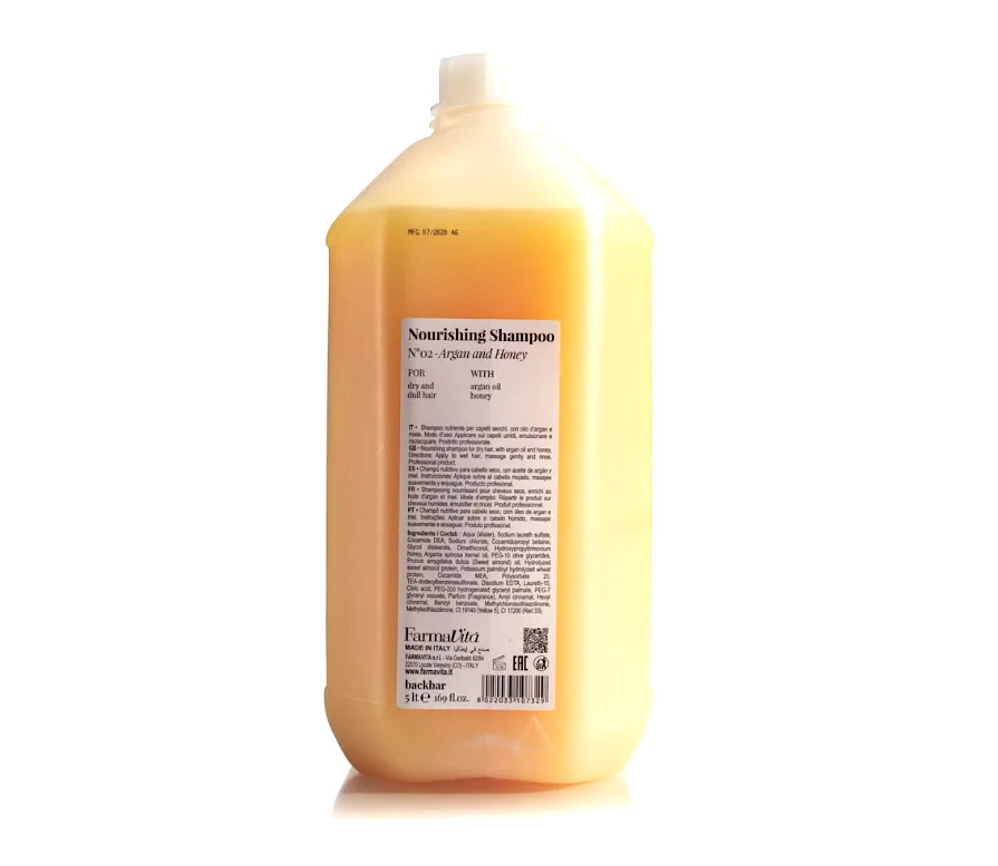 Farmavita Argan and Honey Nourishing Shampoo 5L