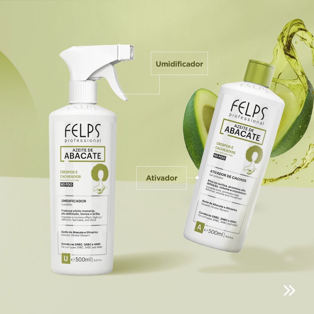 Felps Azeite Abacate Cachos Fixing Gelatin and Curls Humidifier Avocado 500ml