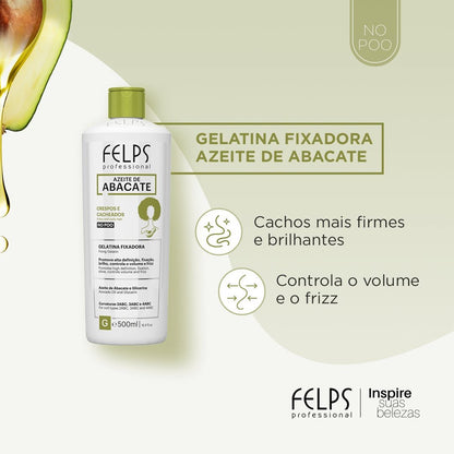 Felps Azeite Abacate Cachos Fixing Gelatin and Curls Humidifier Avocado 500ml