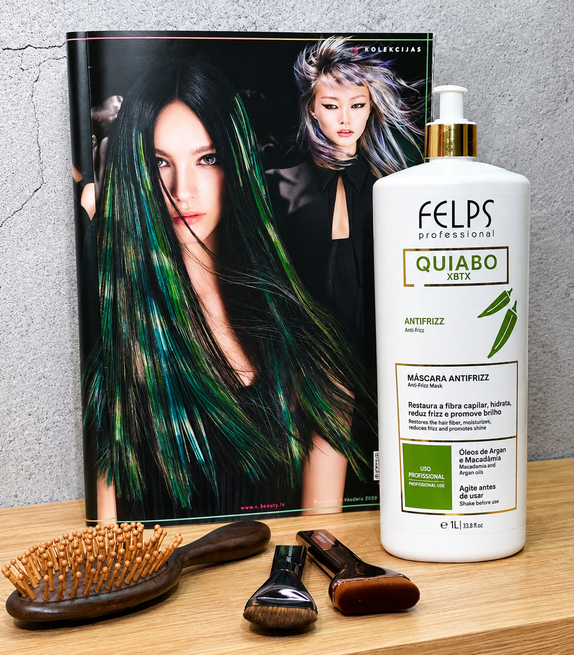 Felps Clarifying Anti-Residue Shampoo and Okra Quiabo Brazilian XBTX Anti Frizz Mask 1L (2pc)