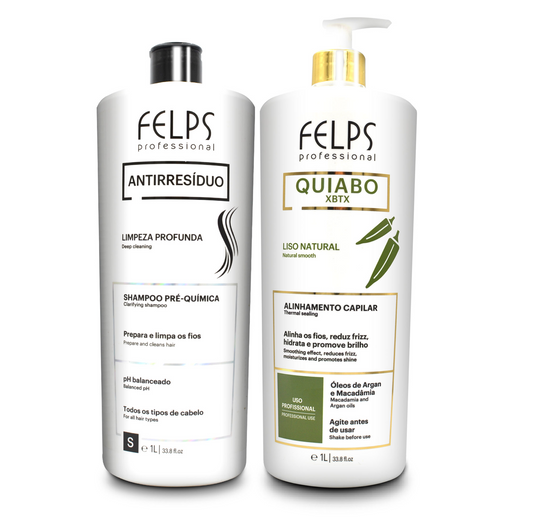 Felps Clarifying Shampoo and Okra Quiabo Brazilian XBTX Thermal Sealing Duo