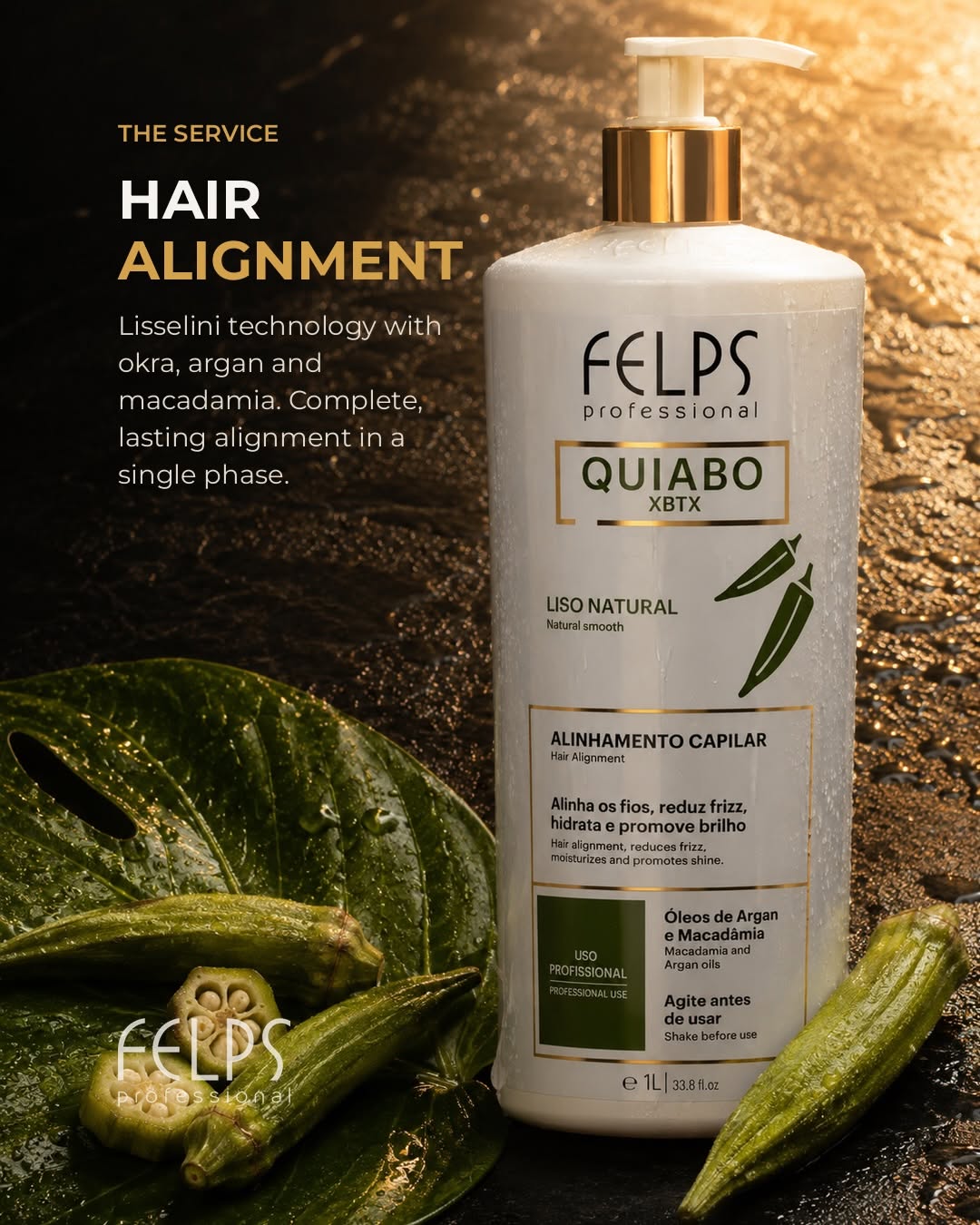Felps Okra Quiabo Brazilian Progressive Keratin Thermal Sealing 1000ml