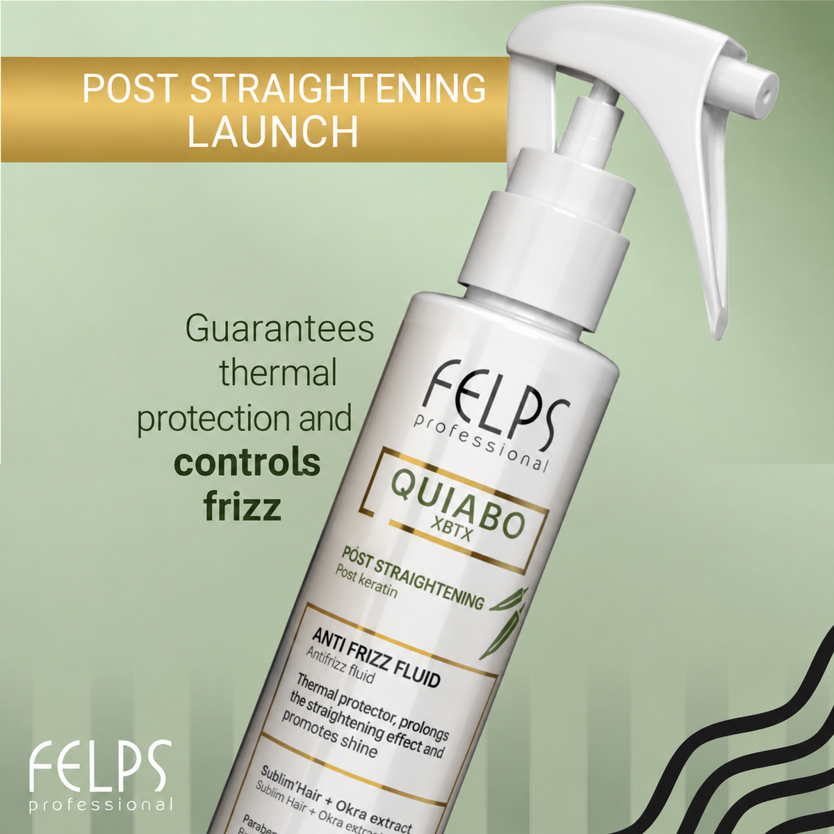 Felps Okra Quiabo Progressive Keratin Shampoo & Conditioner 250ml + Anti Frizz Fluid (3pc)