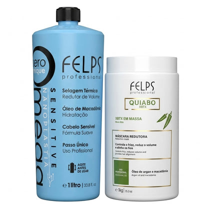 Felps Omega Zero Nanoplastia Sensitive & Quiabo XBTX Okra Smoothing Mask Duo