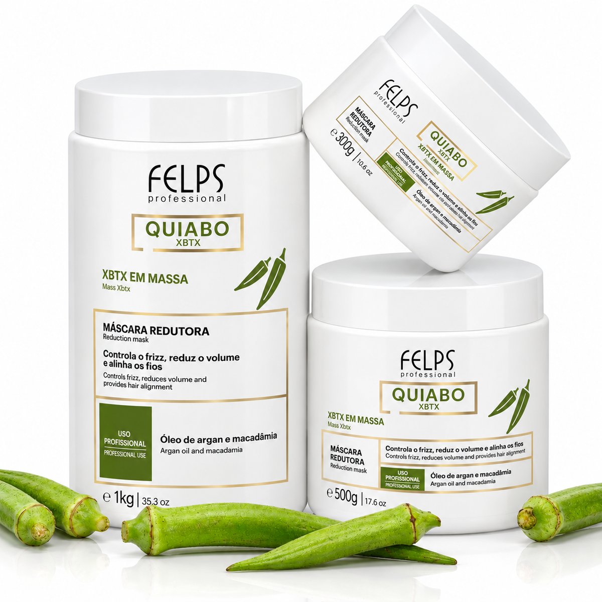 Felps XBTX Omega Zero Nanoplastia Mask & Quiabo Okra Smoothing Mask 1000ml Duo