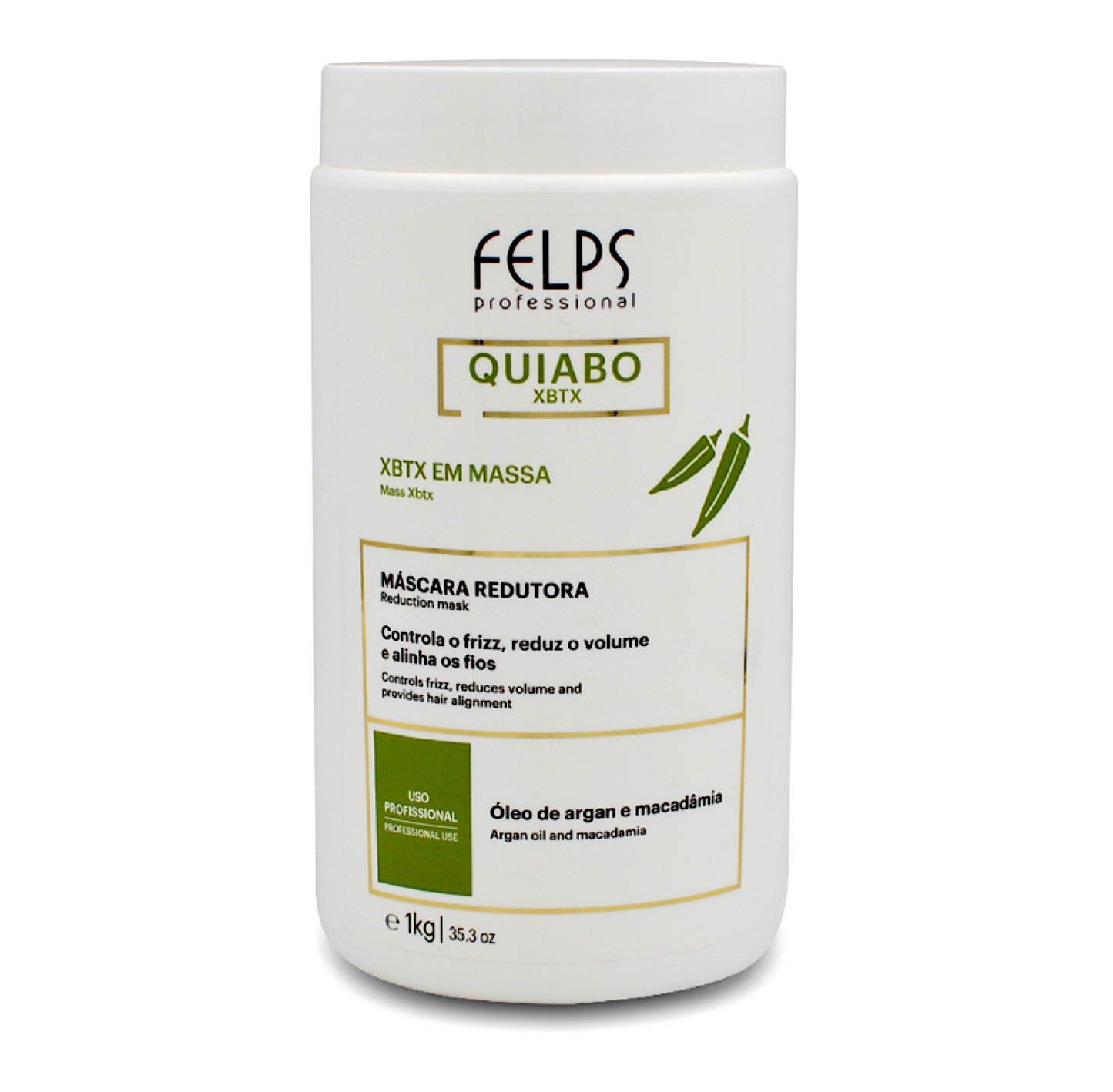 Felps Quiabo XBTX em Okra Massa Smoothing Treatment Mask 1Kg