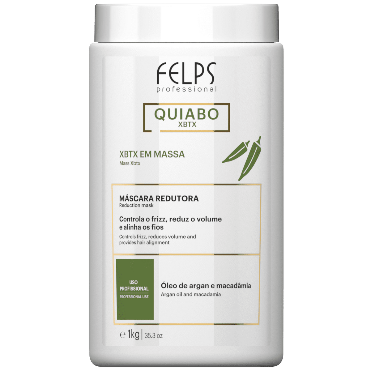 Felps Quiabo XBTX em Okra Massa Smoothing Treatment Mask 1Kg