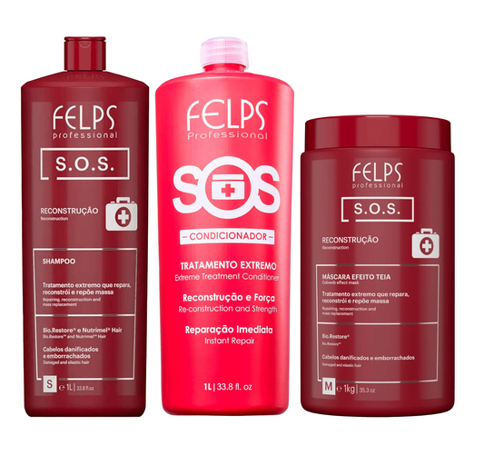 Felps Resurrection Reconstruction SOS Extreme Shampoo Conditioner & Mask Trio