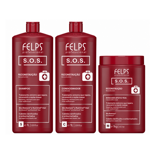 Felps SOS Extreme Reconstruction Shampoo and Conditioner & Mask 1L (3pc)
