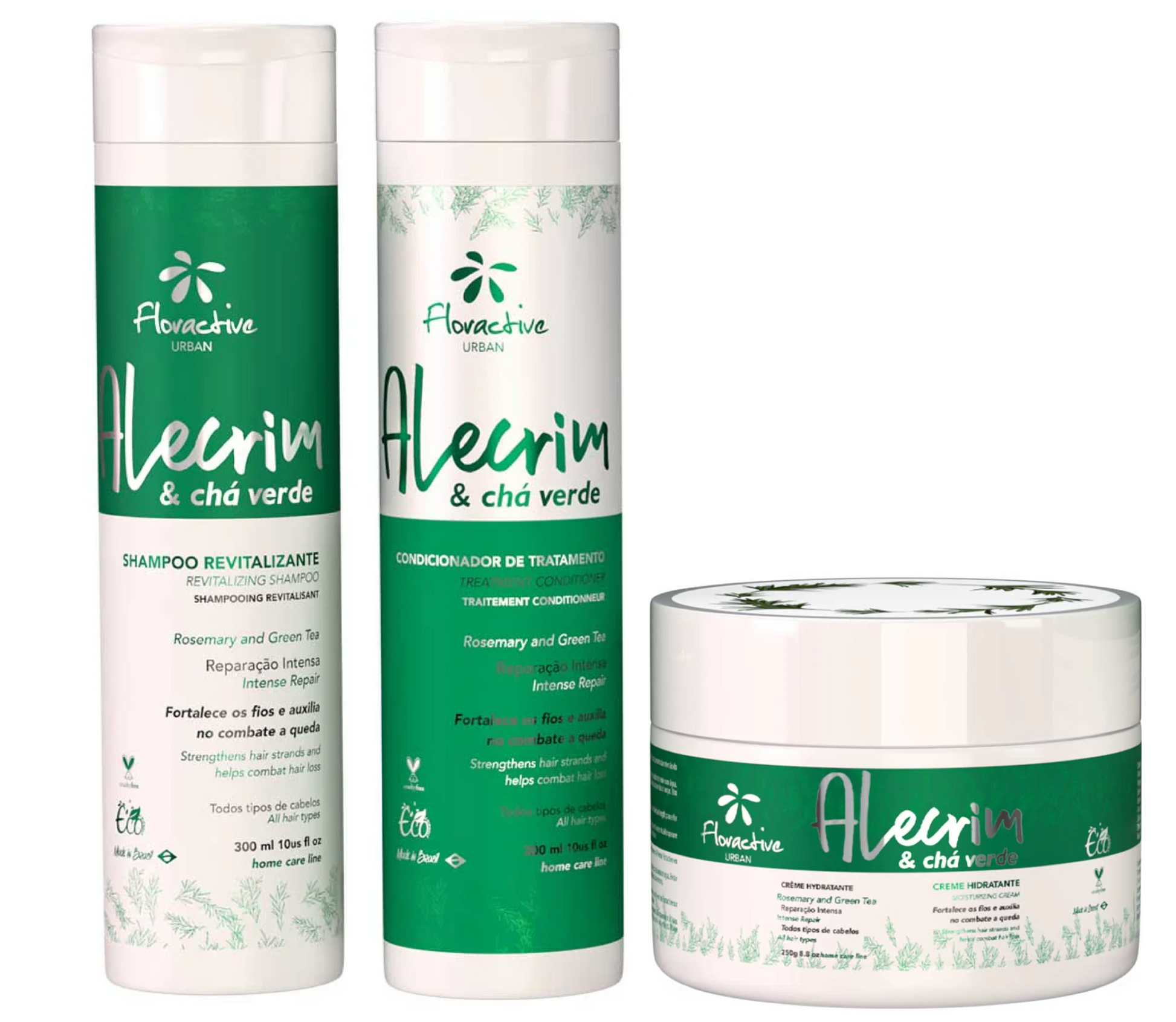 Floractive Alecrim Rosemary & Green Tea Shampoo and Conditioner + Mask