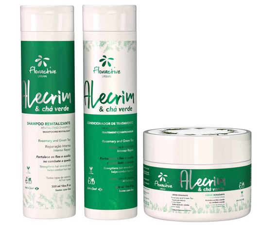 Floractive Alecrim Rosemary & Green Tea Shampoo and Conditioner + Mask