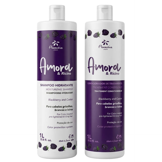 Floractive Amora Blackberry & Castor Shampoo and Treatment Conditioner 1000ml