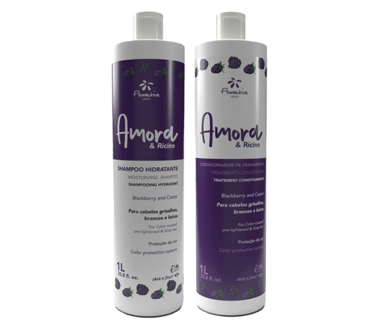 Floractive Amora Blackberry & Castor Shampoo and Treatment Conditioner 1000ml