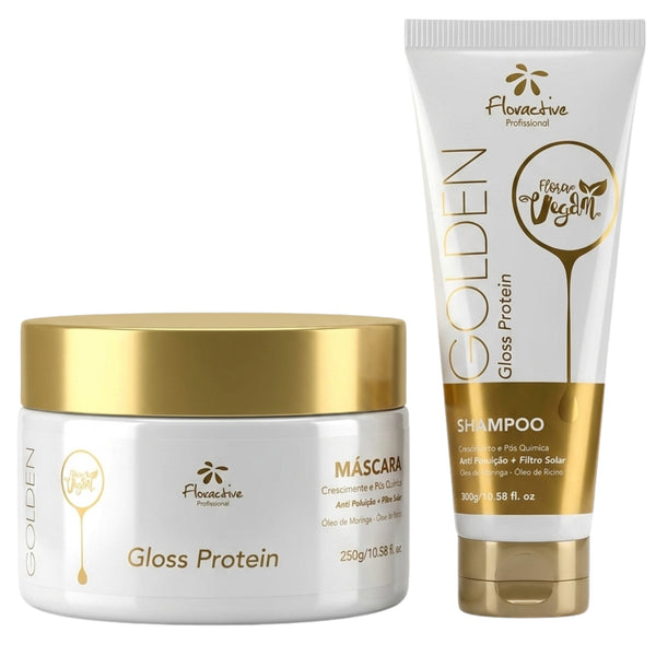 Floractive Golden Gloss Protein Shampoo and Mask Duo