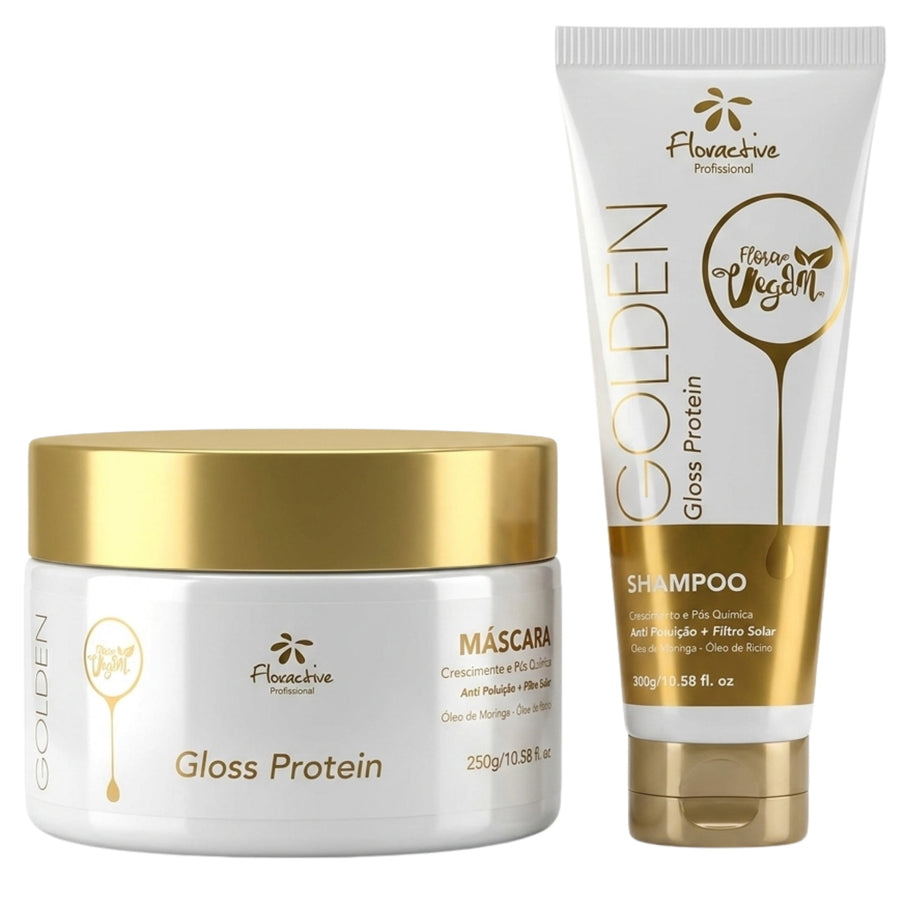 Floractive Golden Gloss Protein Shampoo and Mask Duo