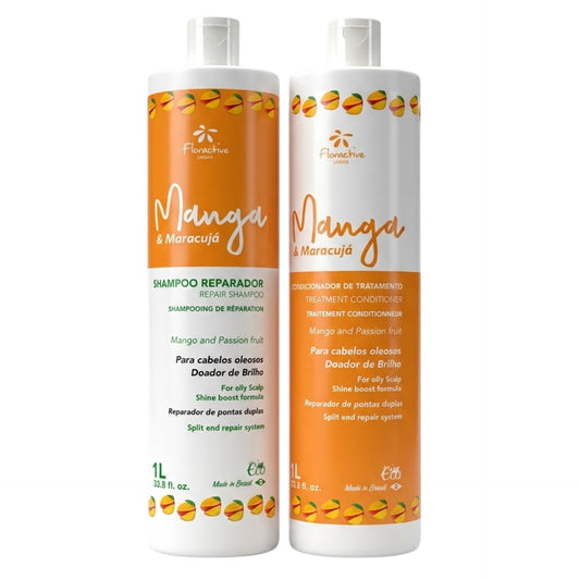 Floractive Manga Mango & Passion Fruit Repair Shampoo and Conditioner 1000ml