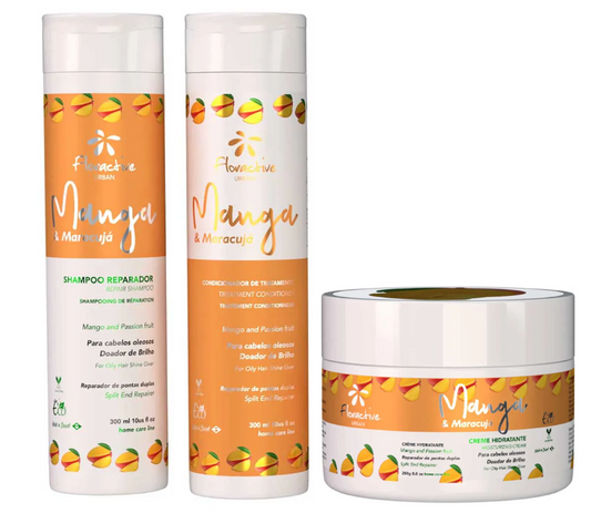 Floractive Manga Mango & Passion Fruit Repair Shampoo and Conditioner + Mask