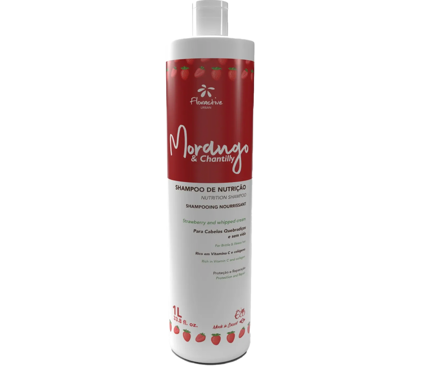 Floractive Morango Strawberry Whipped Cream Nutrition Shampoo 1000ml