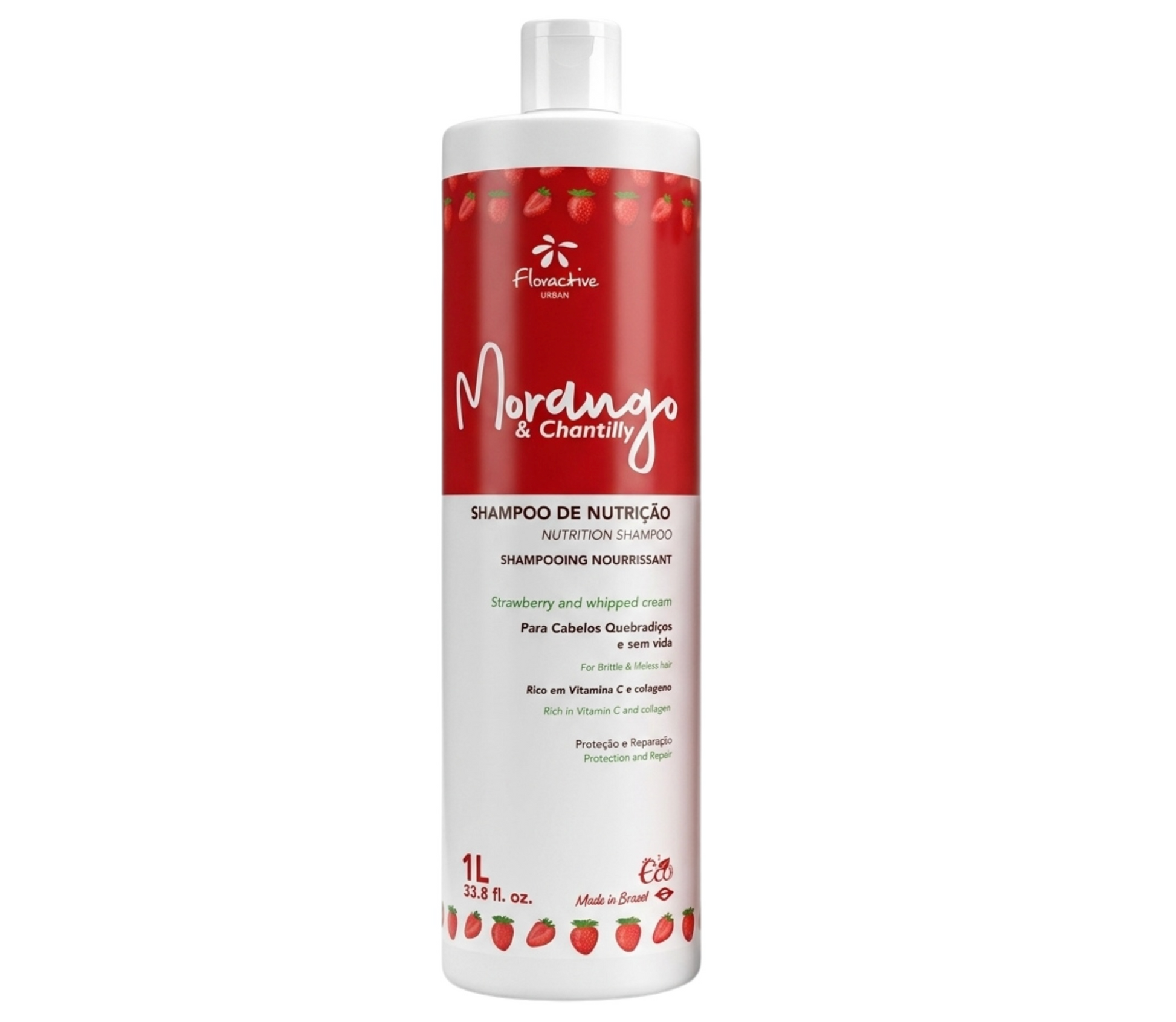 Floractive Morango Strawberry Whipped Cream Nutrition Shampoo 1000ml