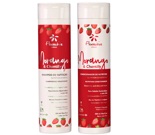 Floractive Morango Strawberry Whipped Cream Nutrition Shampoo & Conditioner 300ml