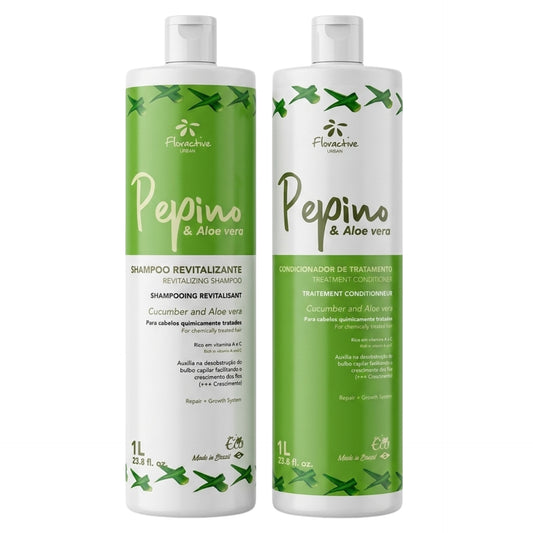 Floractive Pepino Cucumber & Aloe Vera Hair Growth Shampoo and Conditioner 1000ml